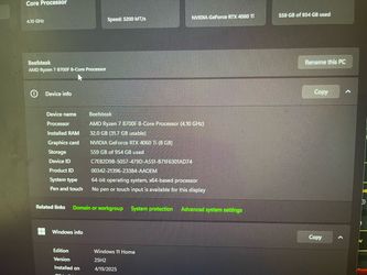 Nvidia rtx 4060ti ryzen 7 8700F 32gb ram