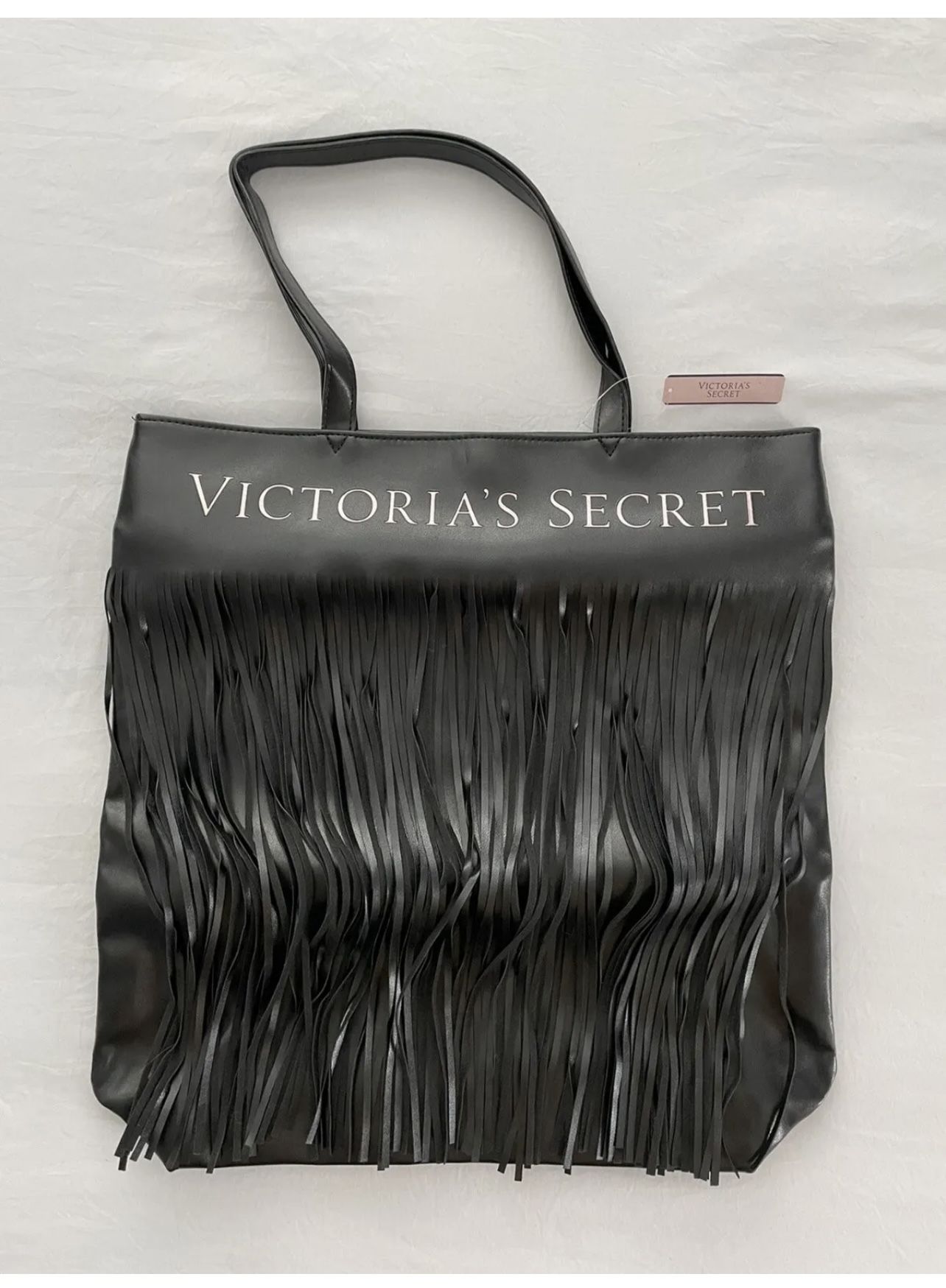 **BRAND NEW** Victoria’s Secret Large Fringe Black Travel Getaway Weekender Tote