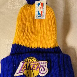 🏀✨ RARE Find! New Vintage LA Lakers Knit Beanie 💛💜 Official NBA Licensed