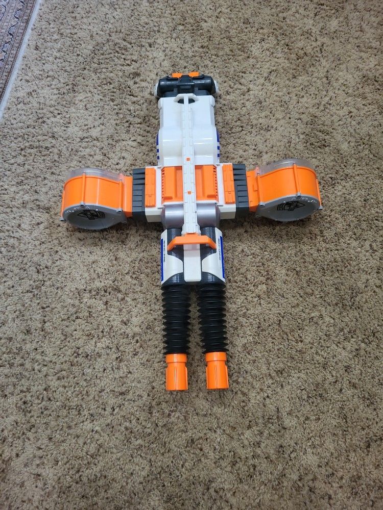 Nerf Elite Rhino-fire Double Barrel Dual Magazine Battery Operated Machine Gun