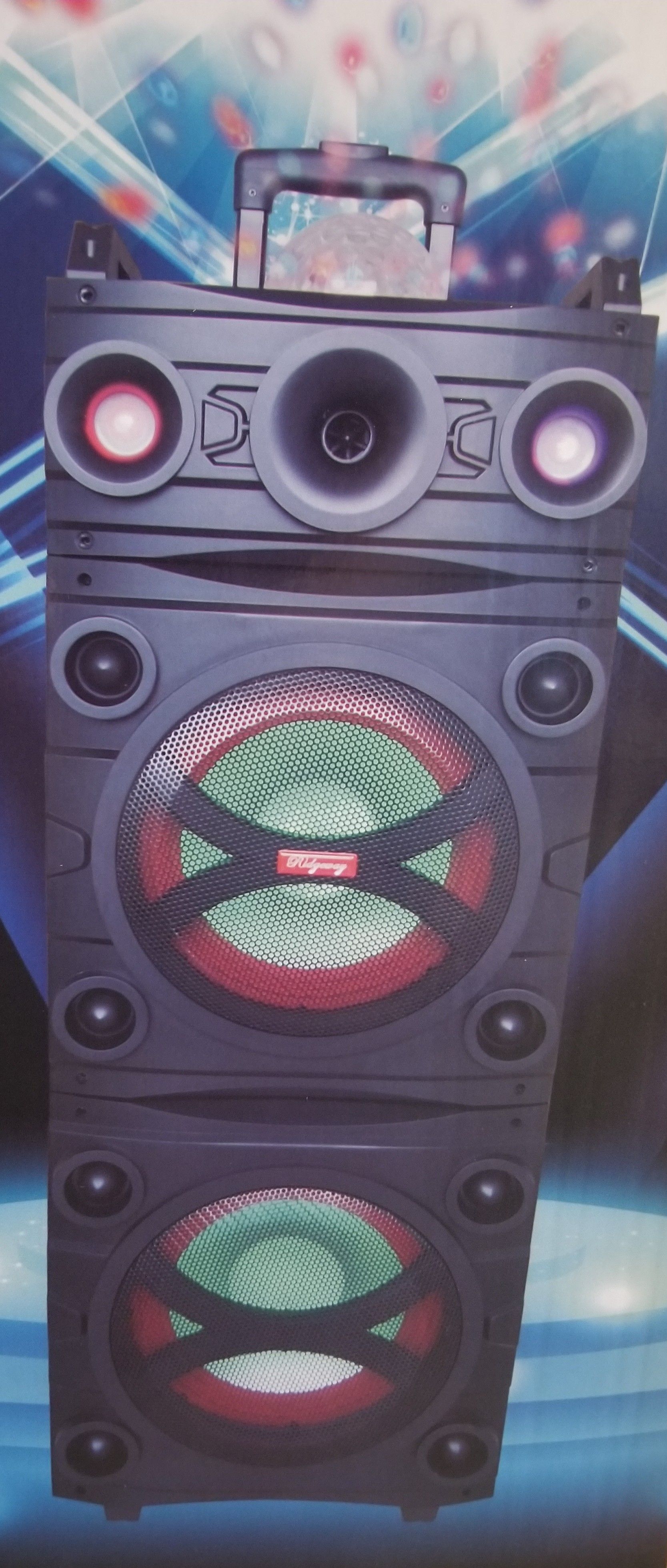 Dual 10 Inch New Bluetooth Speaker SD CardSlot USB PortFM RadioMicrophone Included For Karaoke ( Bosina ) Bz3