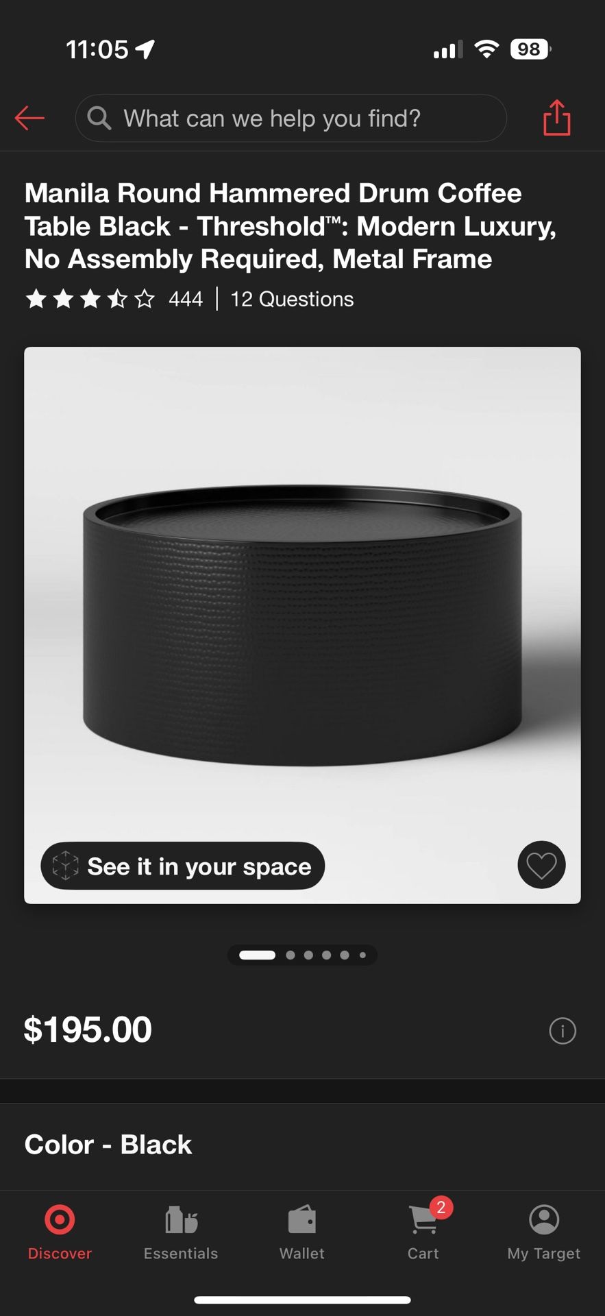 black round Coffee Table