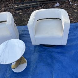 Blanca Ivory Velvet Barrel Swivel Chair