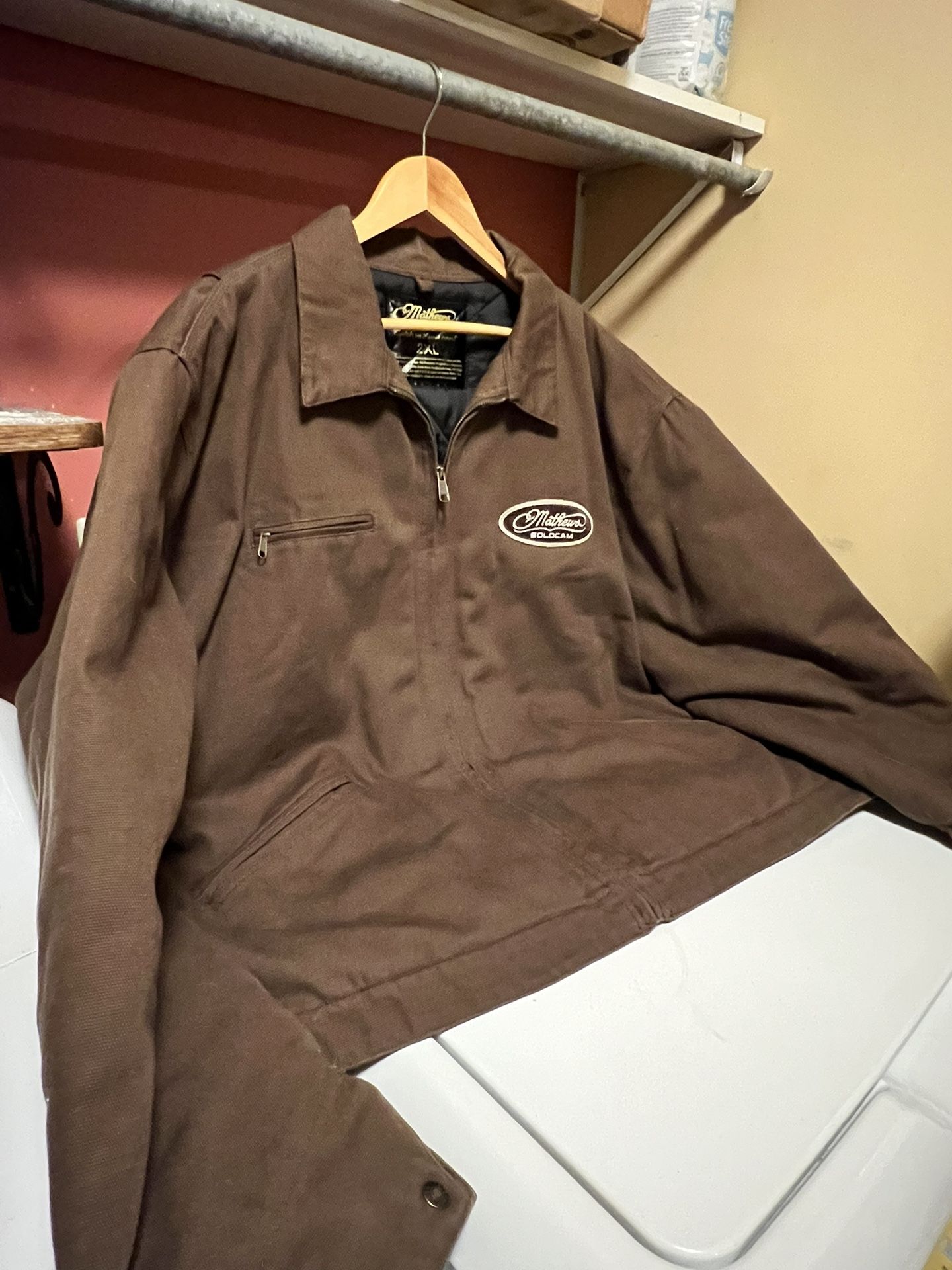 Genuine Mathews Solocam Full Zip Jacket w/ Lining Men's Size 2 XL Brown