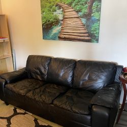 Black leather Sofas