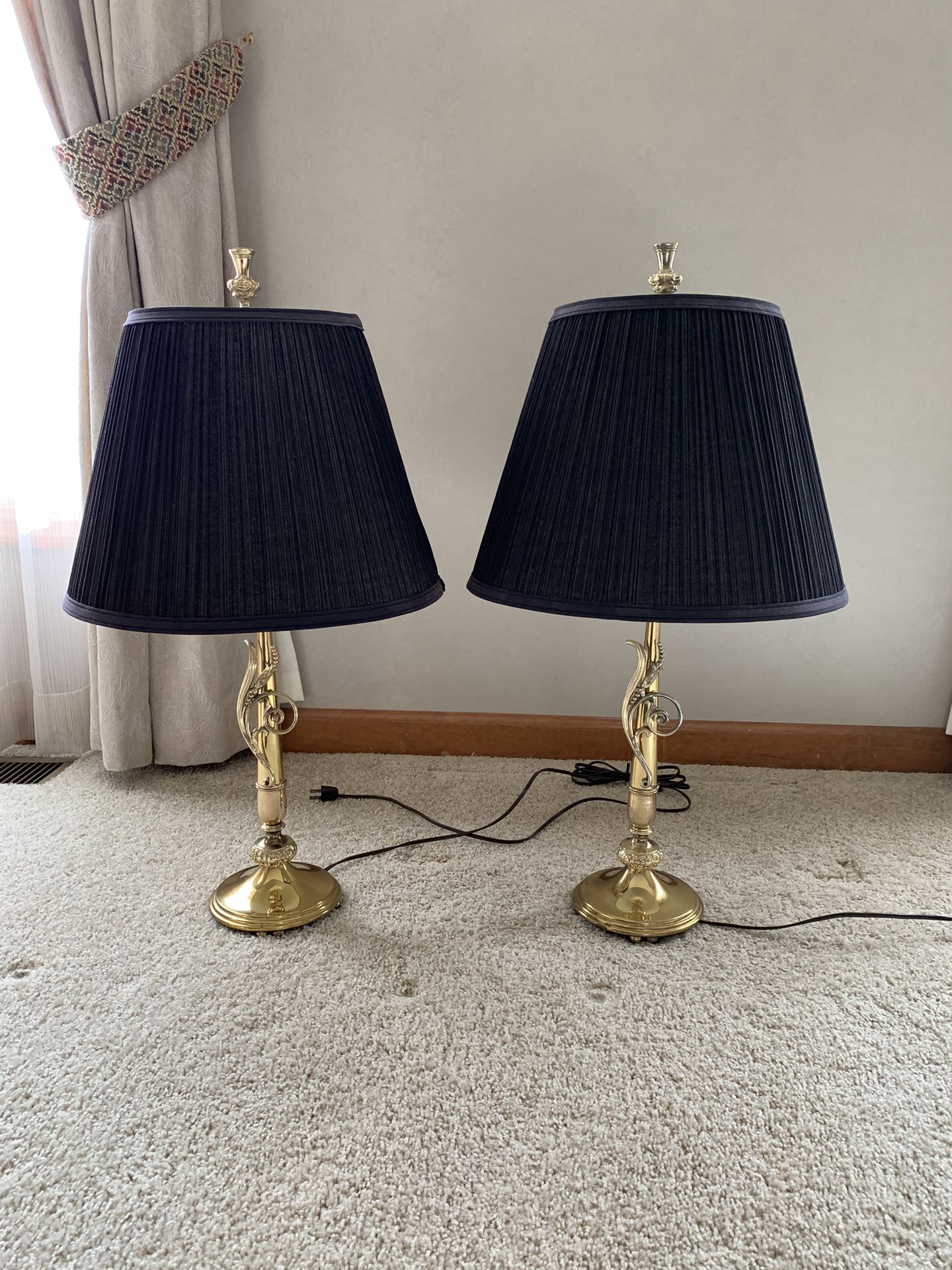 Black & Brass Lamp Set