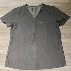 FIGS Technical Collection Grey Scrubs Set Women's Small Top and Small/Petite Bottoms