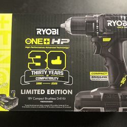 Ryobi LIMITED EDITION BLACK 30th Anniversary One+ HP 18V Brushless Drill Kit