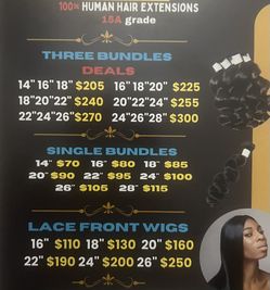 100% Human Brazilian Hair Extensions 15 A grade