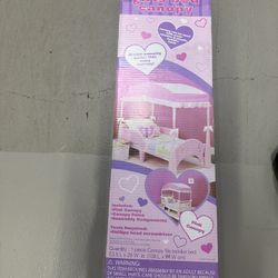 Pink Girls toddler bed canopy 