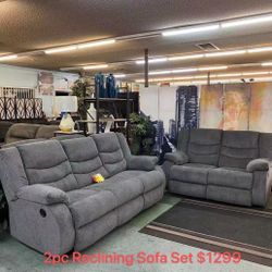Reclining Sofa And Love Seat In Stock For Immediate Delivery 