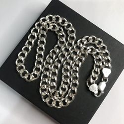 925 sterling silver Cuban Link Chain men’s necklace  Size22”