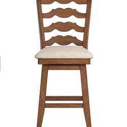 French ladder back swivel counter height stool barstool - New