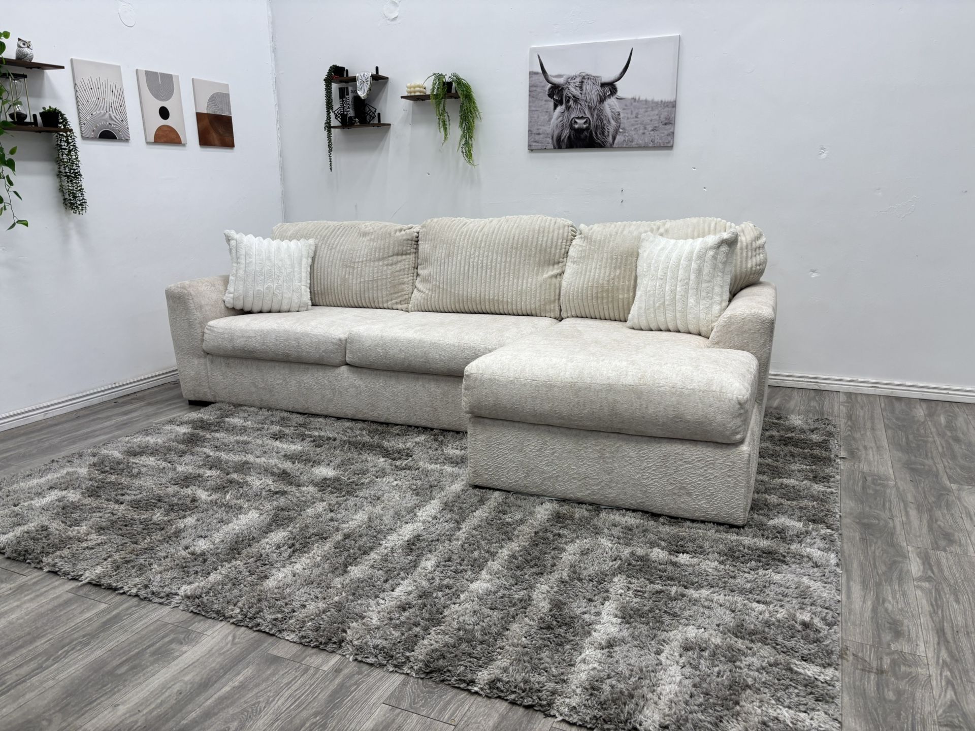 White Sectional Couch - Free Delivery