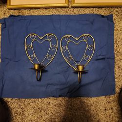 2 Heart Shapped Candle Stick Holders