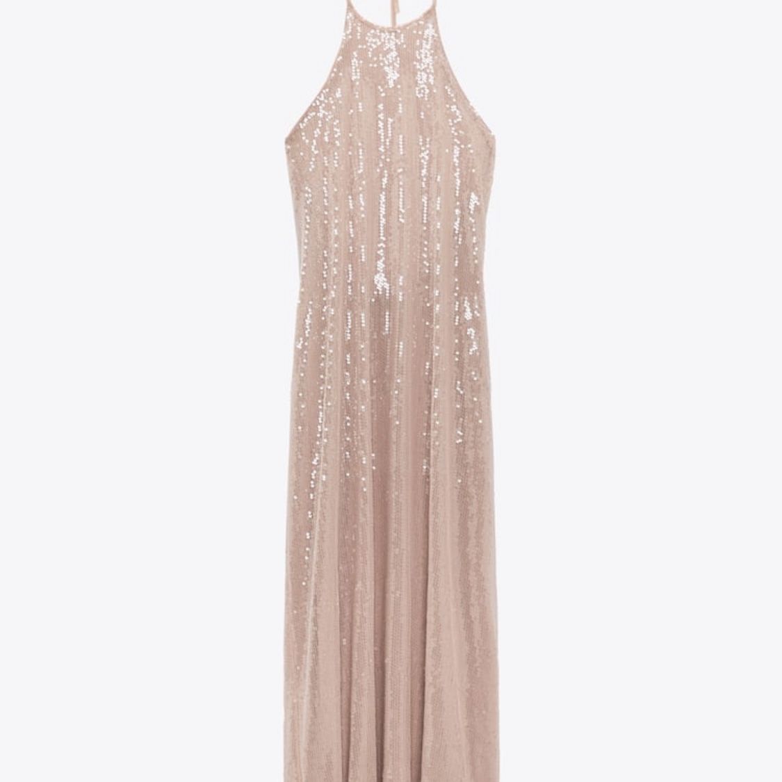 zara pale pink sequin dress ZARA. Pink midi dress with mini sequins. TS Hibuy market