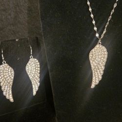Off Park Crystal Angel Wing Earrings/ Pendant 