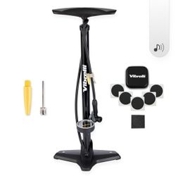 
Vibrelli Vibrelli Bike Floor Pump with Gauge - High Pressure 160 PSI - Presta Valve Bike Pump Automatically Switches to Schrader - Bicycle Pump Comes