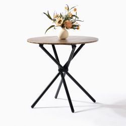 Homy Casa FONTANA 31.5” Round Dining Table, Vintage Brown Open Box
