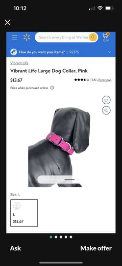 Vibrant Life Large Dog Collar, Pink And Gray