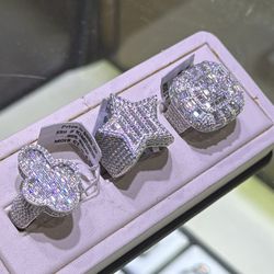 New stock 🔥Silver moissanite 4+ CT RINGS