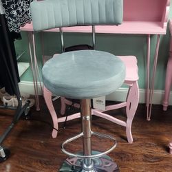 NEW Gray Velvet Stool