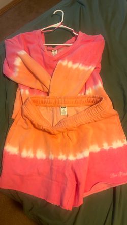 PINK Victoria's Secret Tie-Dye Sweatshirt and Shorts Set