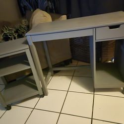 Small Desk And Matching Printer Table