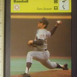 1977 Sportscaster Tom Terrific Seaver King of the Hill New York Mets N.Y. Pitcher Photo Large Over-sized Baseball Card HTF Collectible Vintage Italy
