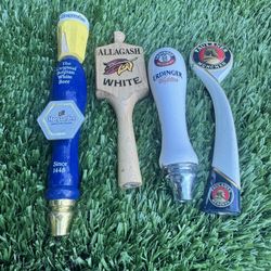 Four Vintage Collectible Beer Tap Handles