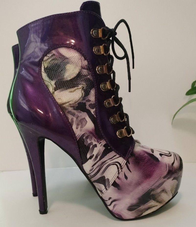 Shoe Story Purple Multi color 8.5 M Ankle Boots 