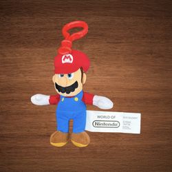 SUPER MÁRIO WORLD OF NINTENDO BACKPACK CLIP ON PLUSH HANGER KEY CHAIN STUFFED TOY 4”