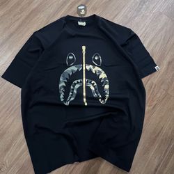 BAPE Gold Camo Shark Face Tee (Size 3XL)