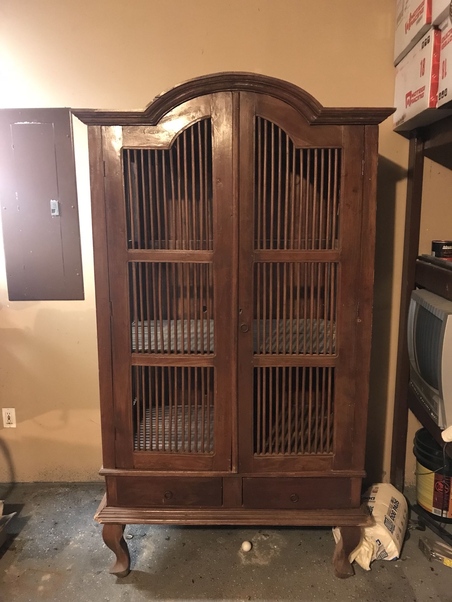 Antique Vintage Birdcage Armoire