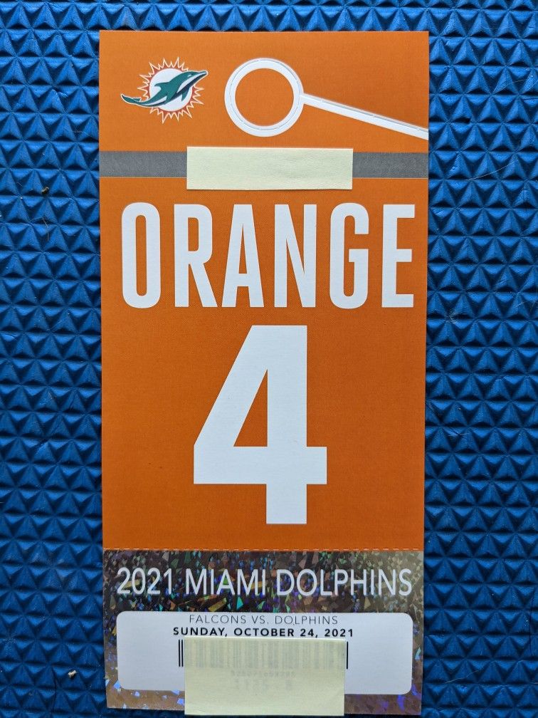 Miami Dolphins Orange Parking Pass