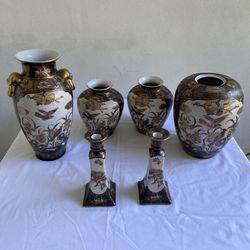 Set Of Pottery With Candle Holders