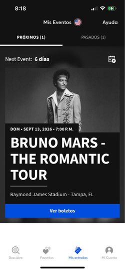 2 tickets Bruno mars concert