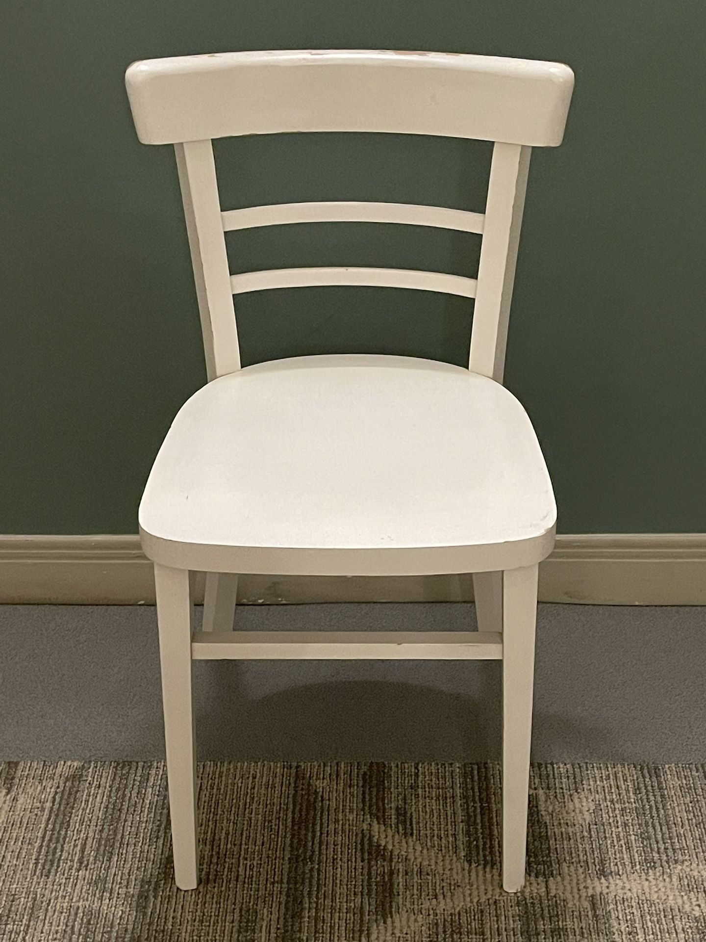 Strong, Small, White-Painted Solid Hardwood Desk Chair - posted price is firm.
