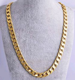 18K GOLD FILLED CUBAN LINK NECKLACE CHAIN