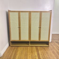 8-Tier Shoe Storage Cabinet, Bamboo Shoe Organizer with Shelves, Shoe Rack Cabinet