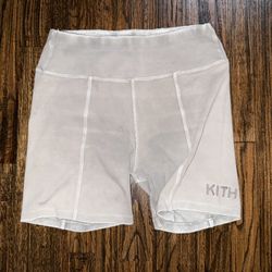 Kith Erika Gray Crystal Wash Biker Shorts Size Large