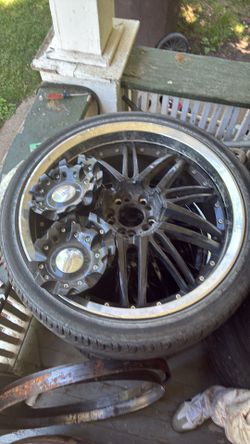 Rims and tires with center caps