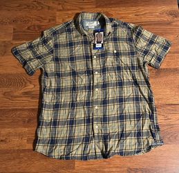 Gray's Clothiers Yellow Plaid Short Sleeve Button-Up Shirt,