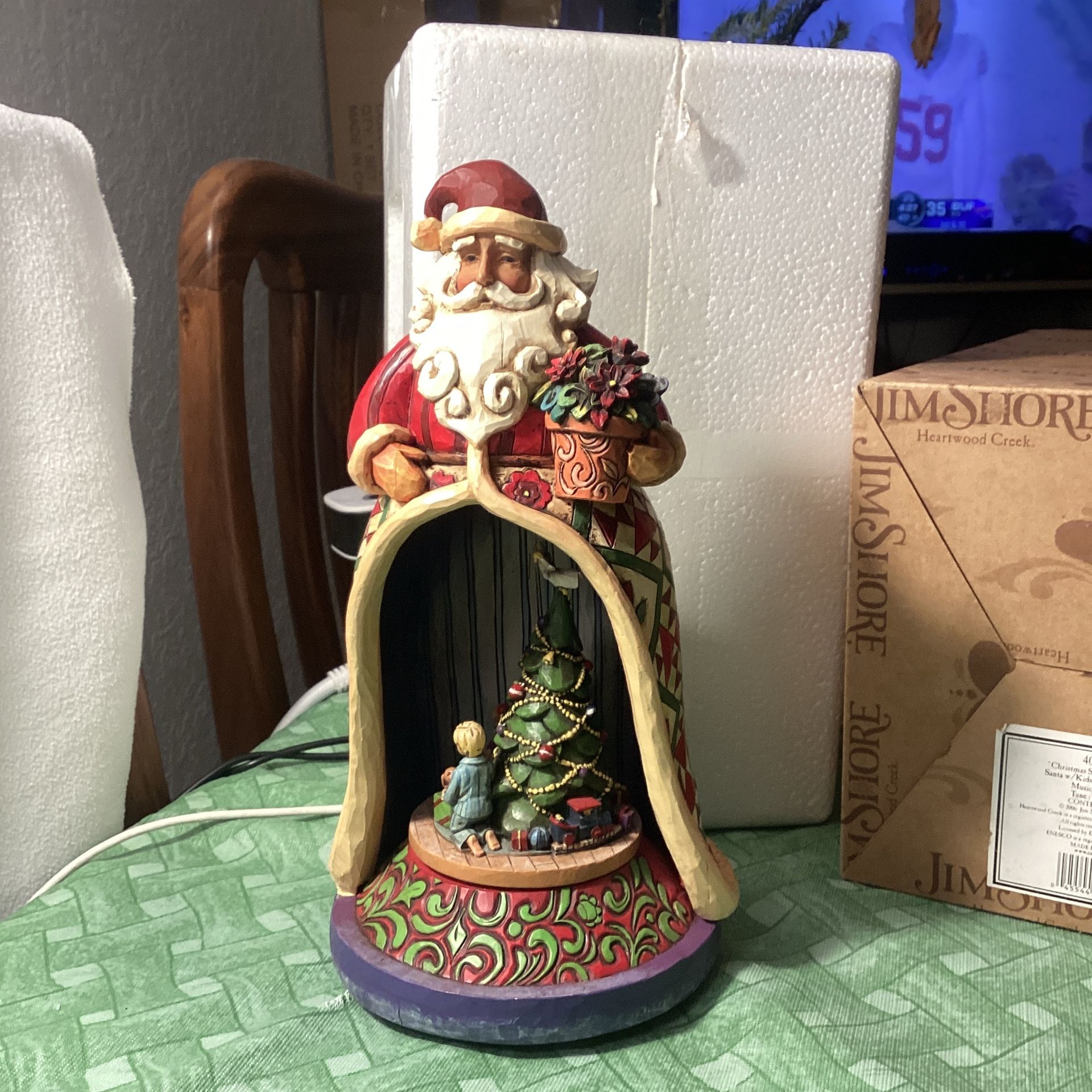 Jim Shore Christmas Spirit Lives Within” Santa W/kids Lighted Revolving Musical Figurine - New In Original Box Toyland 2006 New In Original Box