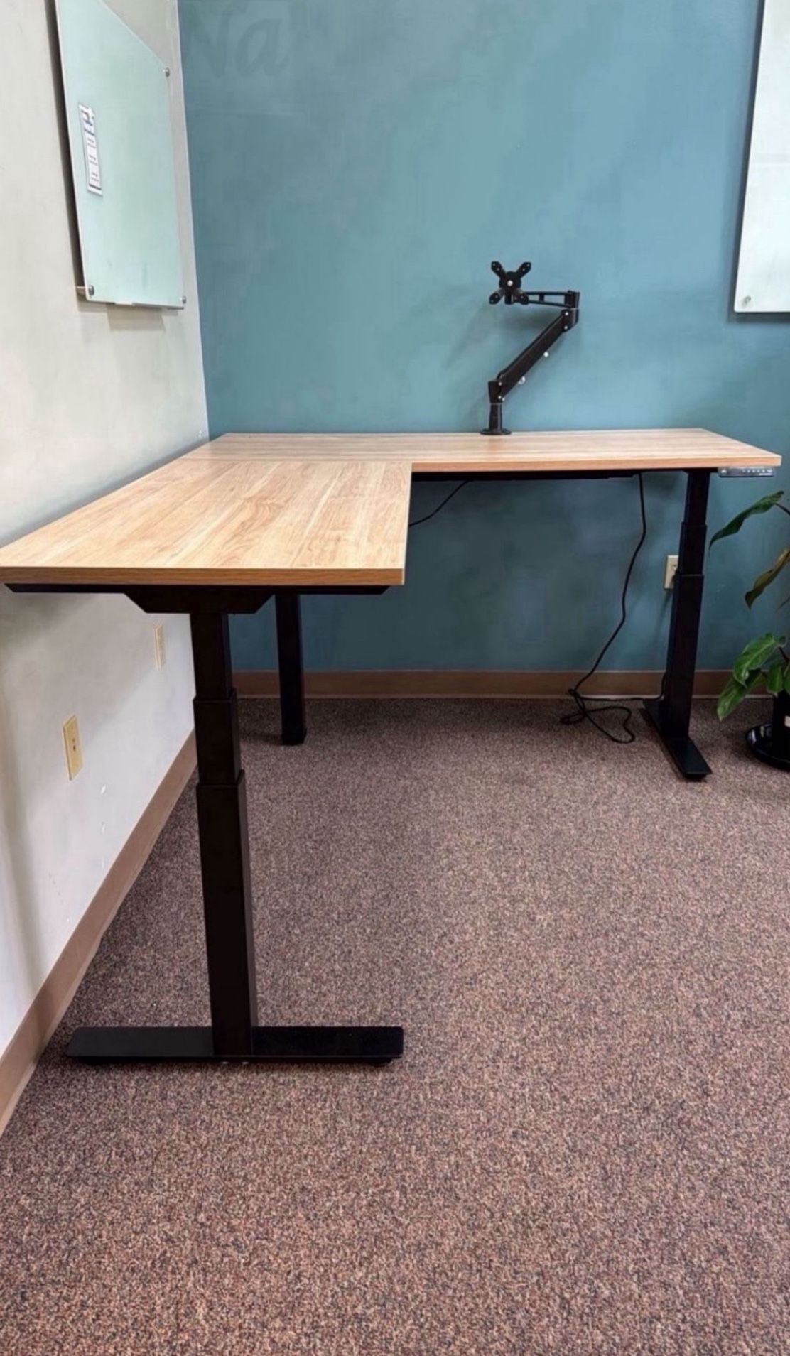 L Shaped Sit Stand Desk