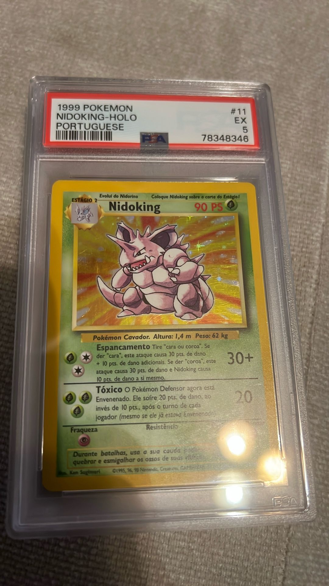 1999 Pokemon Nidoking Portuguese Psa 5