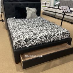 Eastern King Dark Grey Bed Frame Brand New In Box 