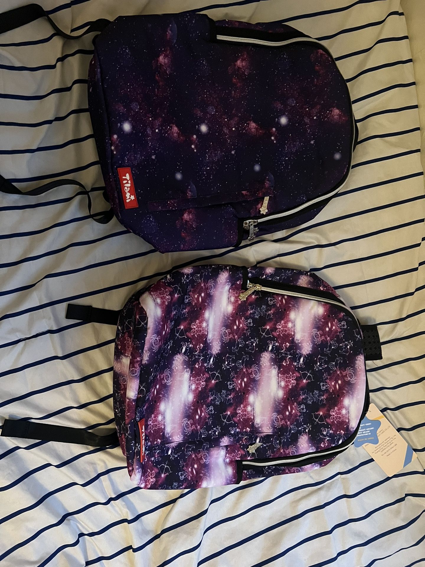 2 Tilami Girl Back Packs Whit School Supplies