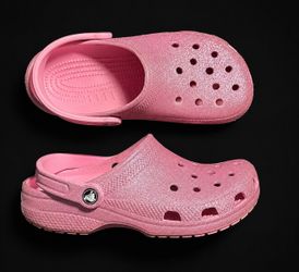 Authentic Pink Glitter Crocs Clogs
