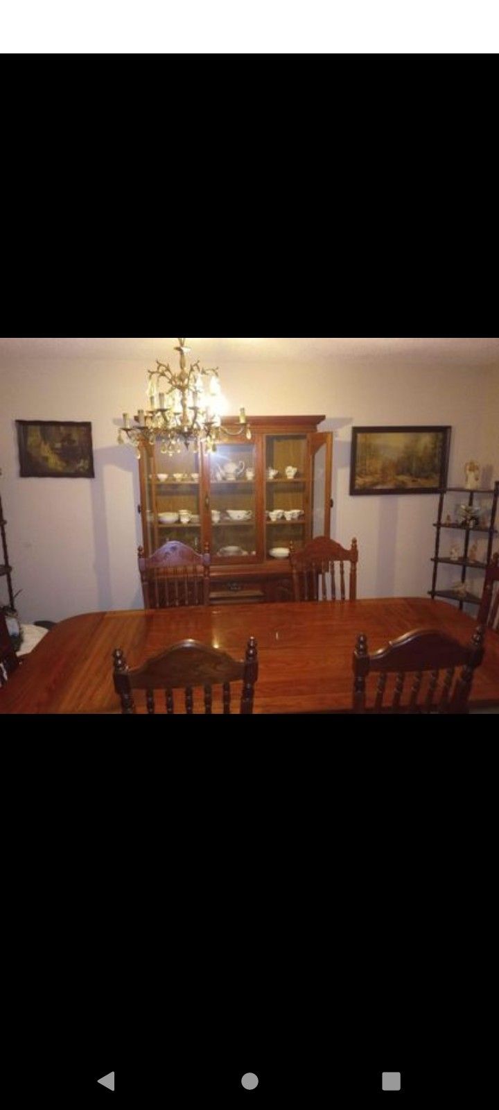 Antique China Cabinet And  Dining Table Set